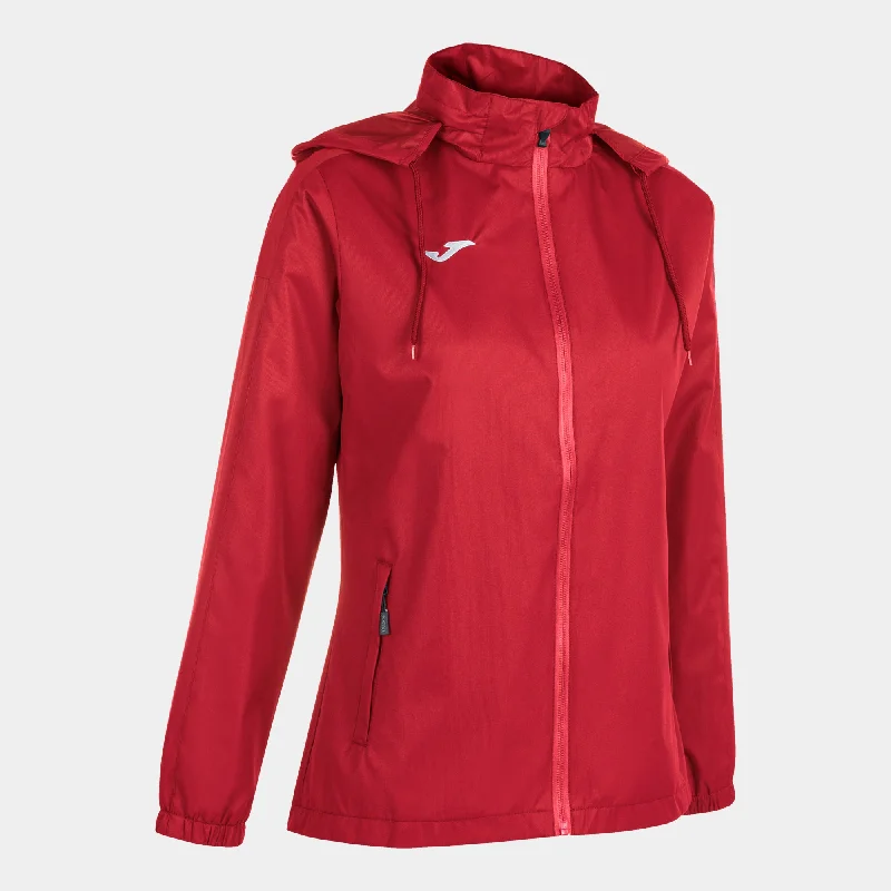 Sports Jacket with synthetic blend-Joma Trivor Ladies Rain Jacket (Red)