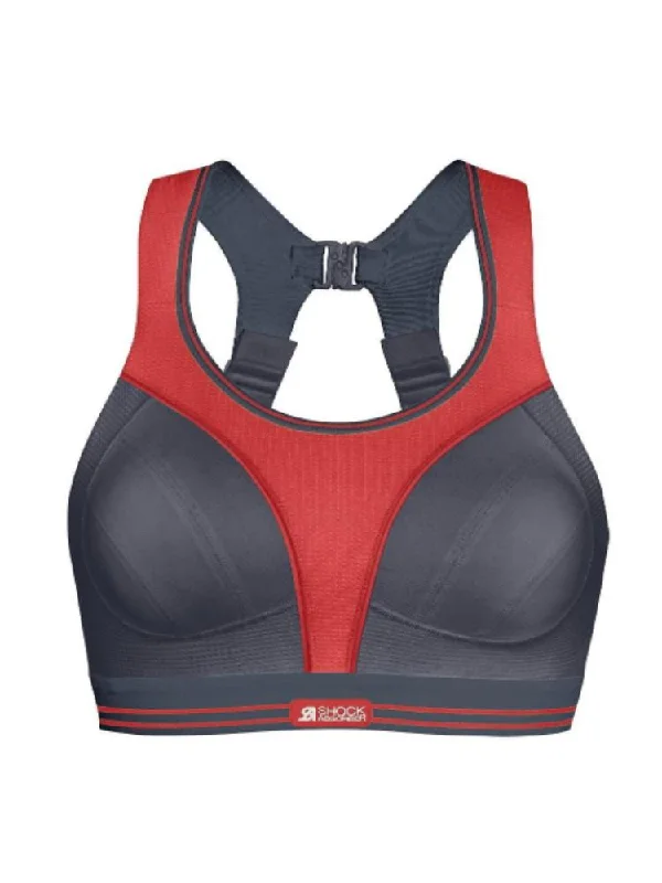 Sports bra with thick shape -Ultimate Run Sports Bra - Slate Grey/Grenadine