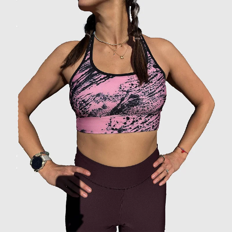 Sports bra with stitched band -Scrambler Sports Bra Upcycle