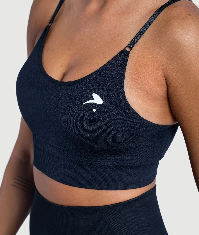 Sports bra with matrix design -Enyo Seamless Bra - Midnight