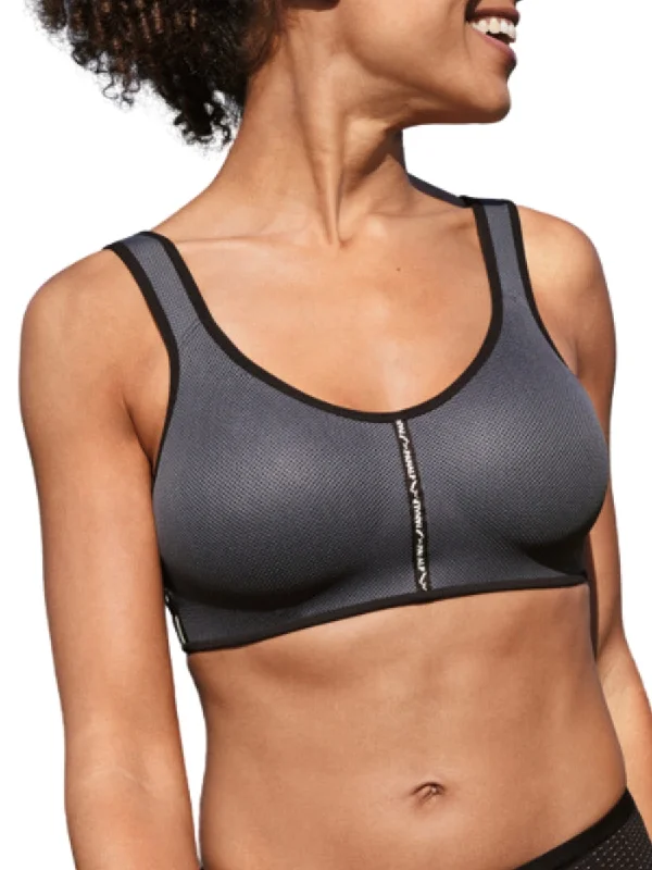 Sports bra with snug fit -PanAlp Air Sports Bra - Anthracite/Black