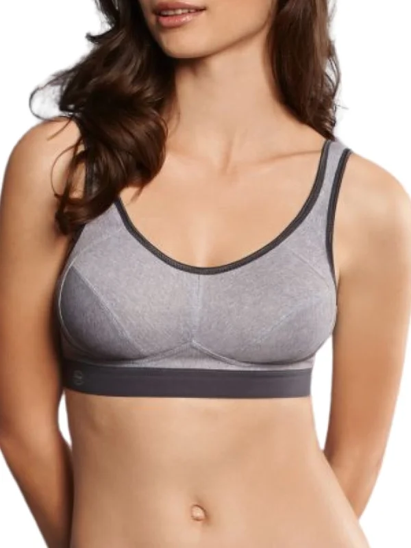 Sports bra with arc fit -Extreme Control Mastectomy Sports Bra - Heather Grey