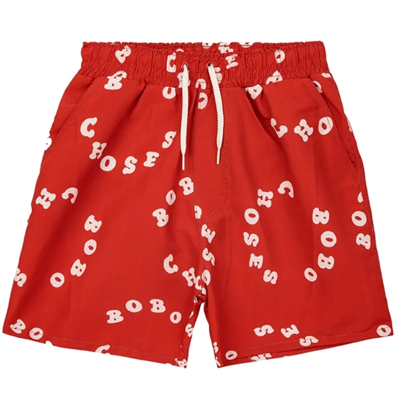 Sports shorts for swift sprints -Bobo Choses Circle All Over Swim Bermuda Shorts Red