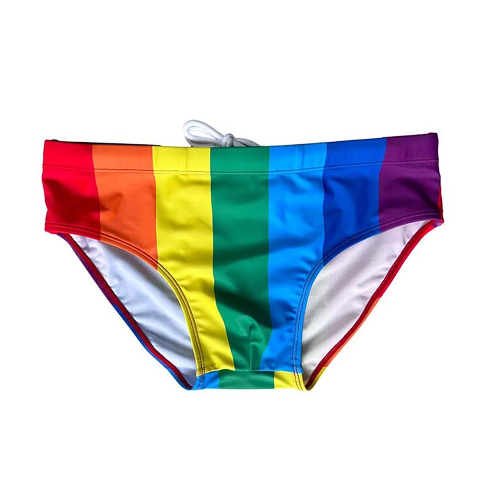 Swimwear with patterned fabric-Pride Flag Swim Briefs