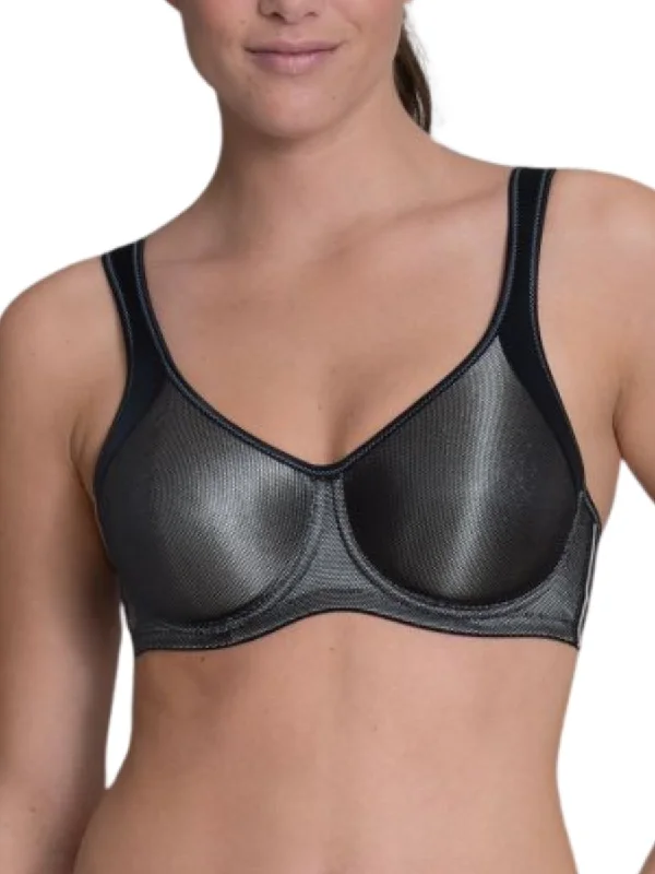 Sports bra with airy shape -Momentum Underwired Sports Bra - Black