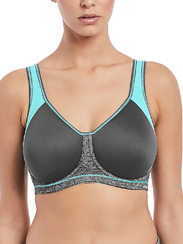 Sports bra with tide design -Sonic Moulded Spacer Sports Bra -  Carbon