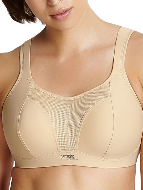 Sports bra with cord shape -Non Wired Sports Bra - Latte