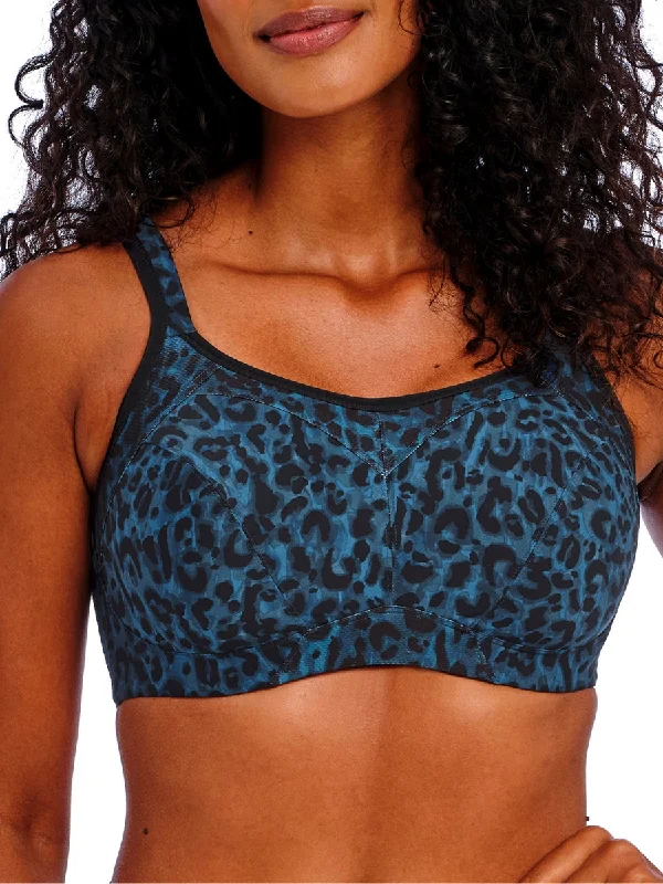 Sports bra with bow fit -High-Octane Sports Bra - Midnight Leopard