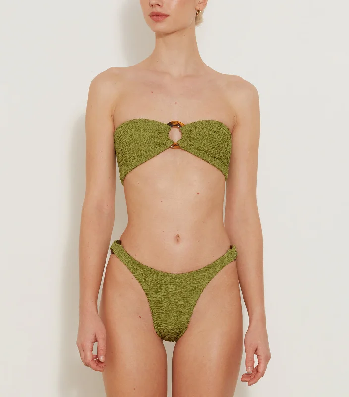 Swimwear for coordination-Gloria Bikini Set in Metallic Moss