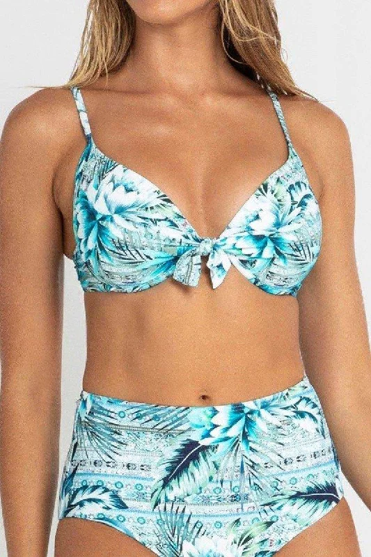 Sports bra with cord shape -Sunseeker Kala D Moulded Push Up Bra - Denim