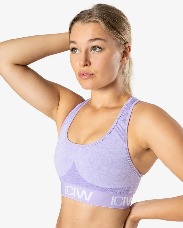 Sports bra with plush profile -ICIW Seamless Sports Bra - Violet