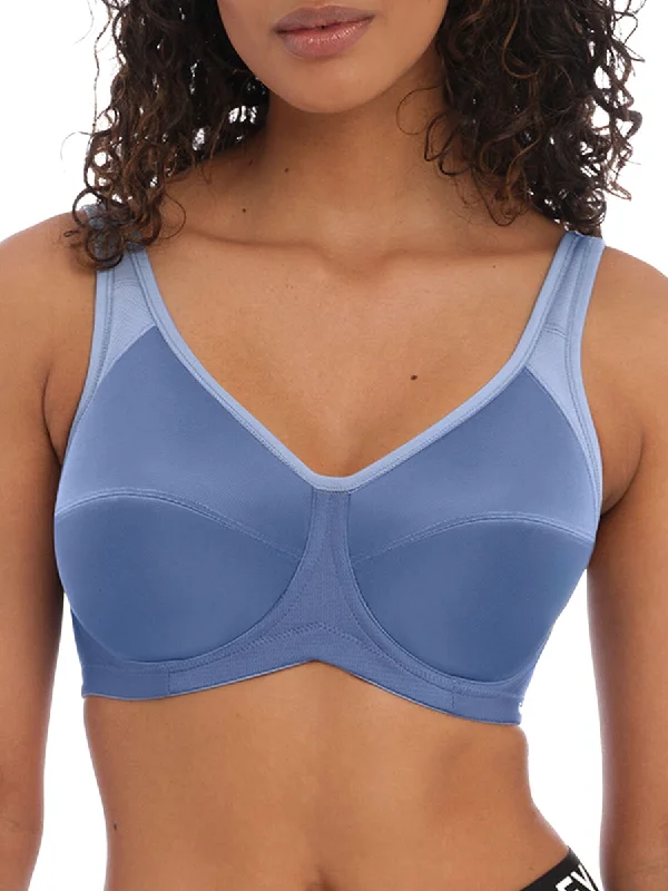 Sports bra with net shape -Core Sports Bra - Denim