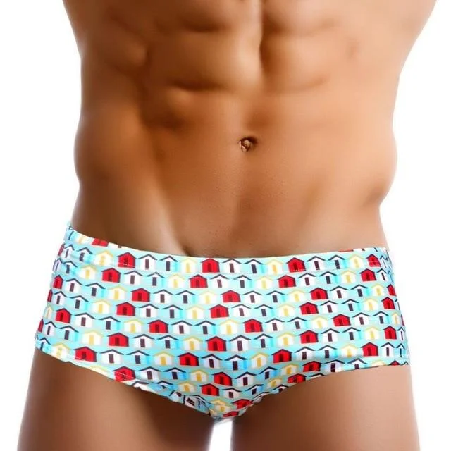 Swimwear for triathlons-Taddlee Little Houses Swim Briefs