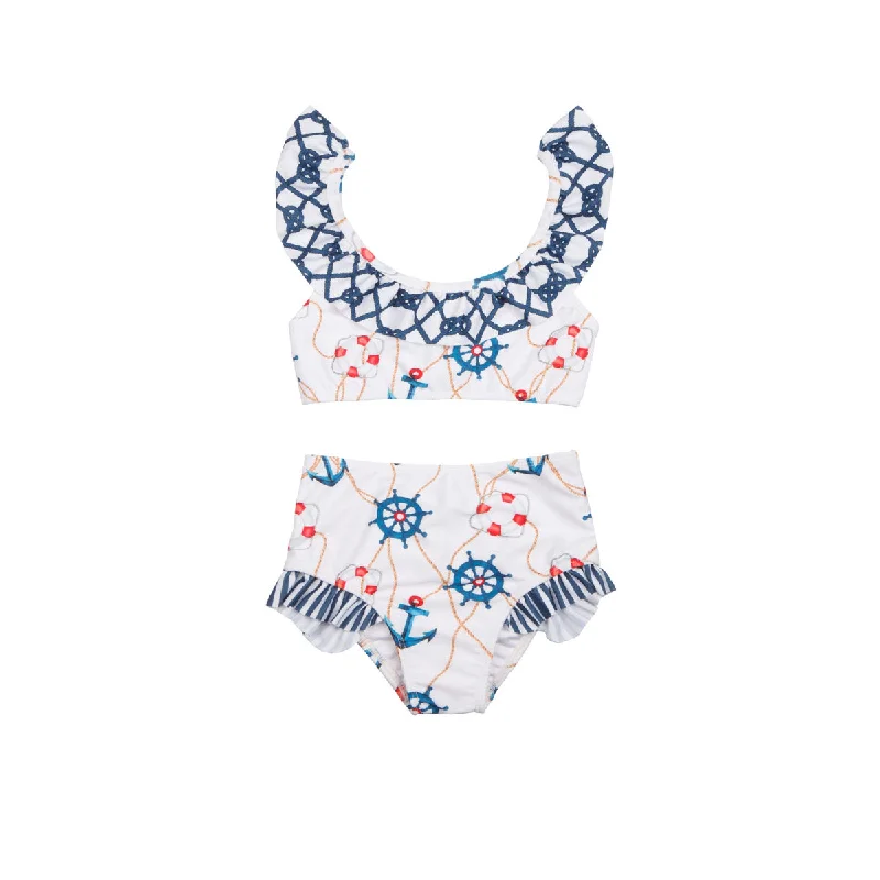 Swimwear for leisure-Ruffle Neck Bikini