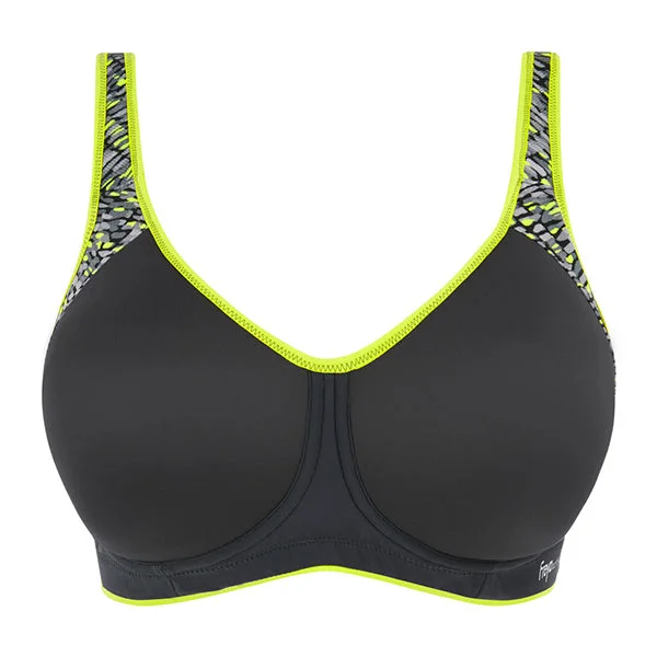 Sports bra with thick shape -Sonic Lime Twist Sports Bra