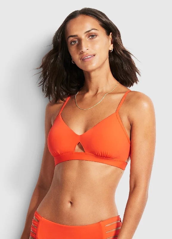 Sports bra with pace sprints -Active Hybrid Bralette - Spicy Orange