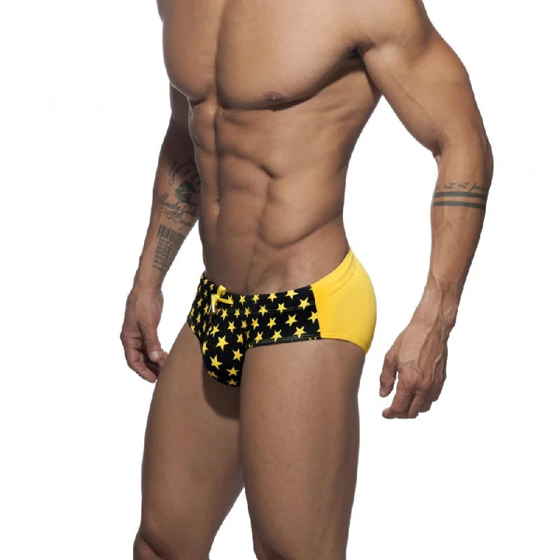 Swimwear two piece-Two Toned Bowtie Stars Swim Briefs