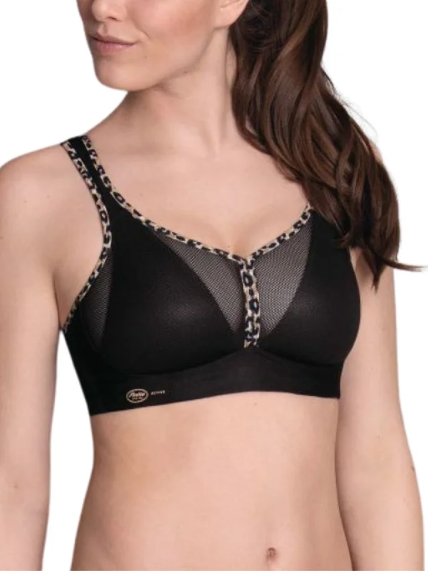 Sports bra with crisscross fit -Air Control Deltapad Sports Bra - Black/Kalahari