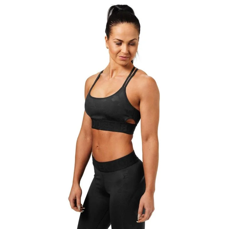 Sports bra with vented fit -Better Bodies Astoria Sports Bra - Black Camo