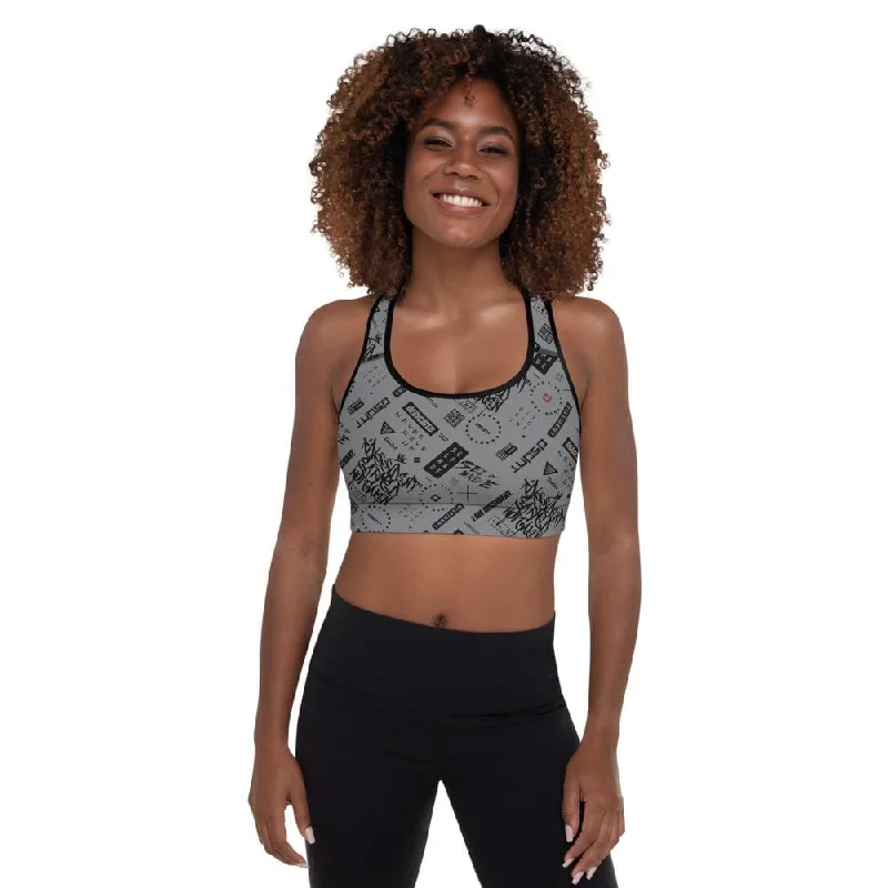 Sports bra with crisscross fit -Zypher Sports Bra Grey