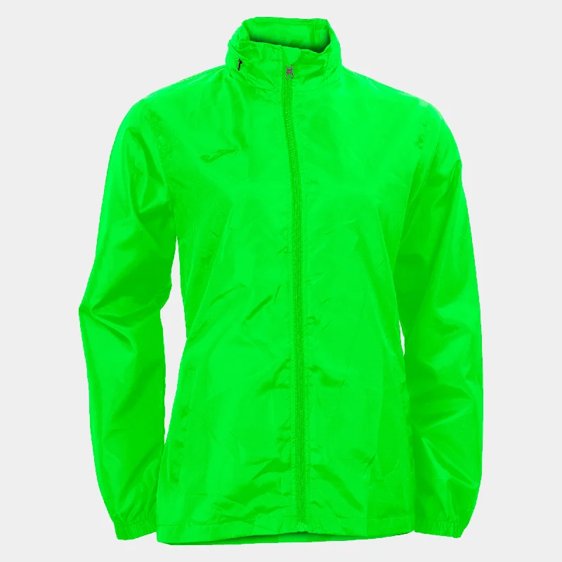 Sports Jacket with stretch seams-Joma Galia Ladies Rain Jacket (Green Fluor)