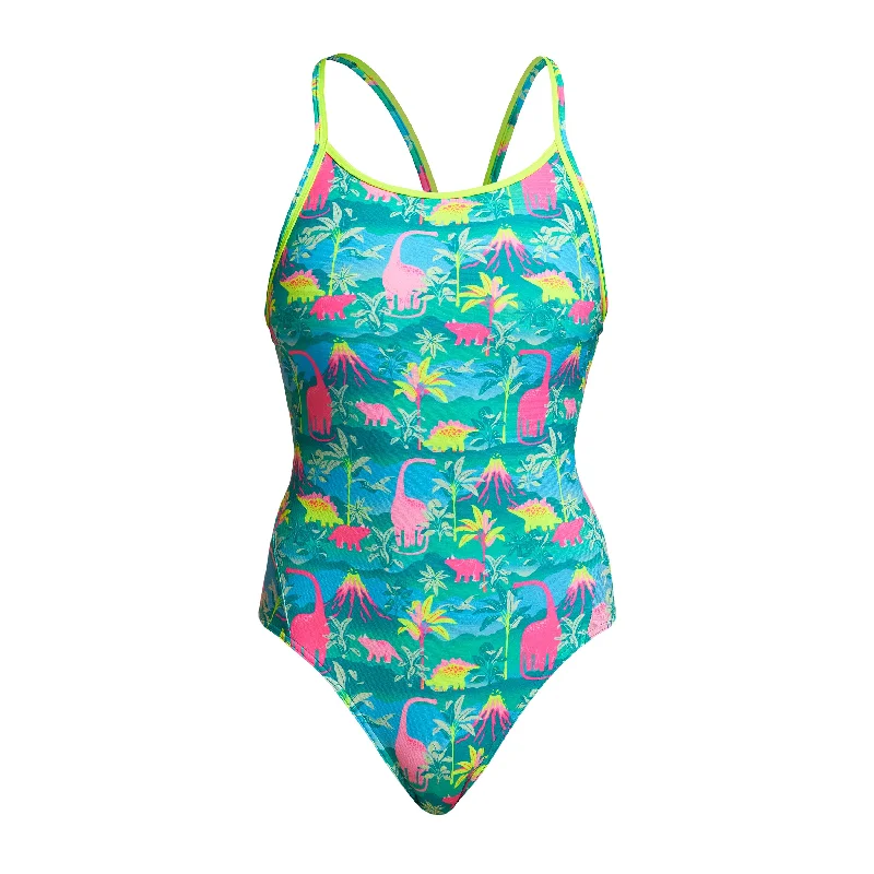 Swimwear for sunbathing-Prehistoric Party | Ladies Diamond Back One Piece