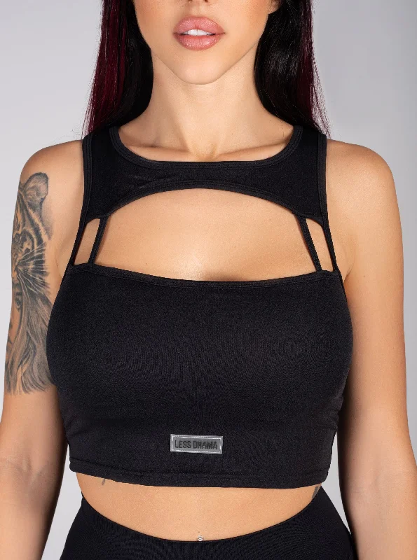 Sports bra with firm fit -She Bad Sports Bra - Black