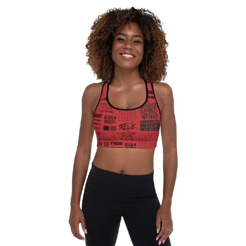 Sports bra with open fit -Self Made Sports Bra Red