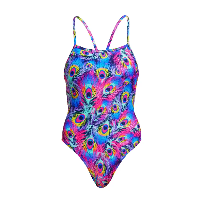 Swimwear with non-absorbent fabric-Peacock Paradise | Ladies Single Strength One Piece