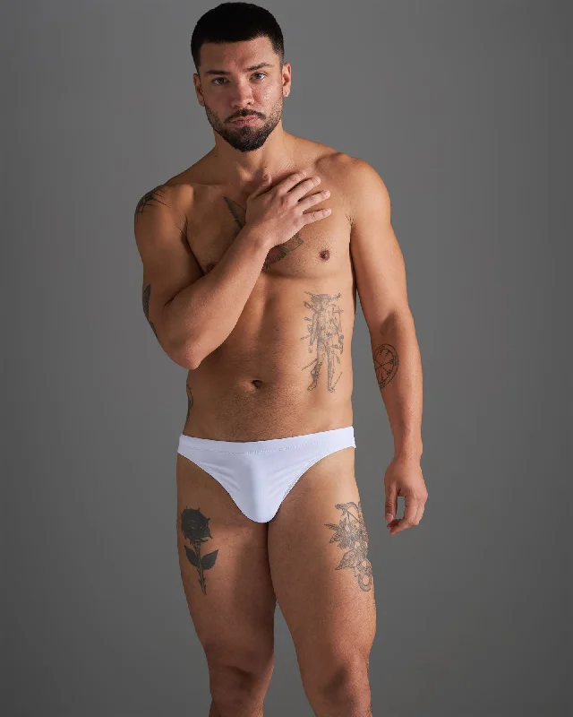 Swimwear with natural fabric-TEAMM8 Standard Swim Thong - White