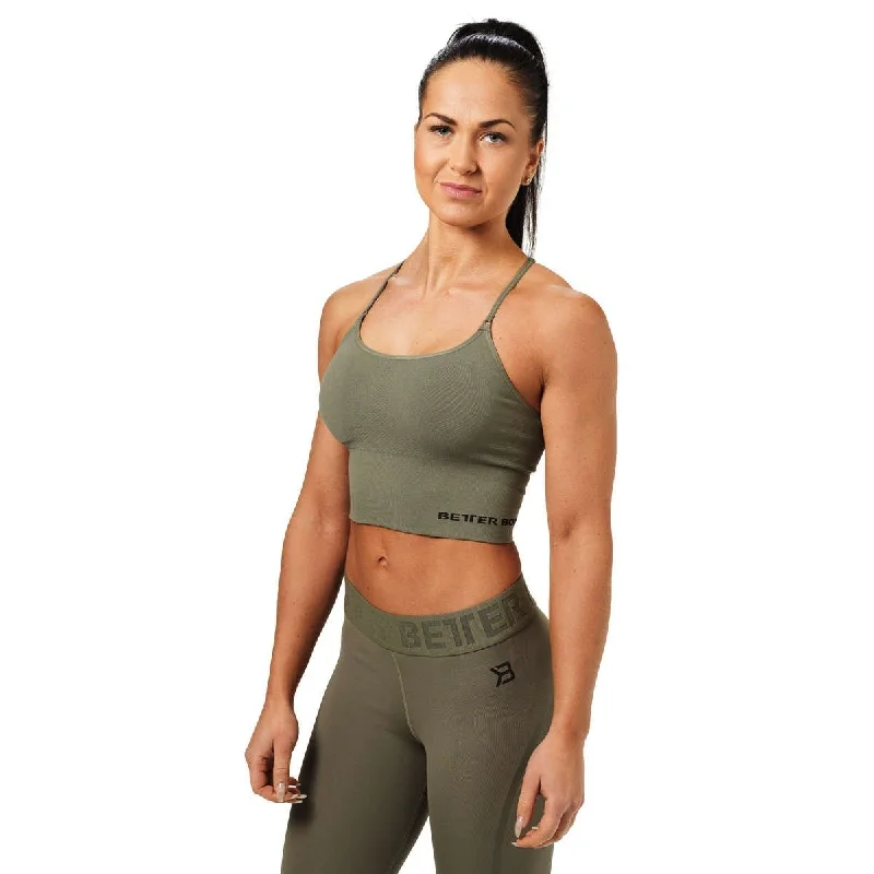 Sports bra with arc fit -Better Bodies Astoria Seamless Bra - Wash Green