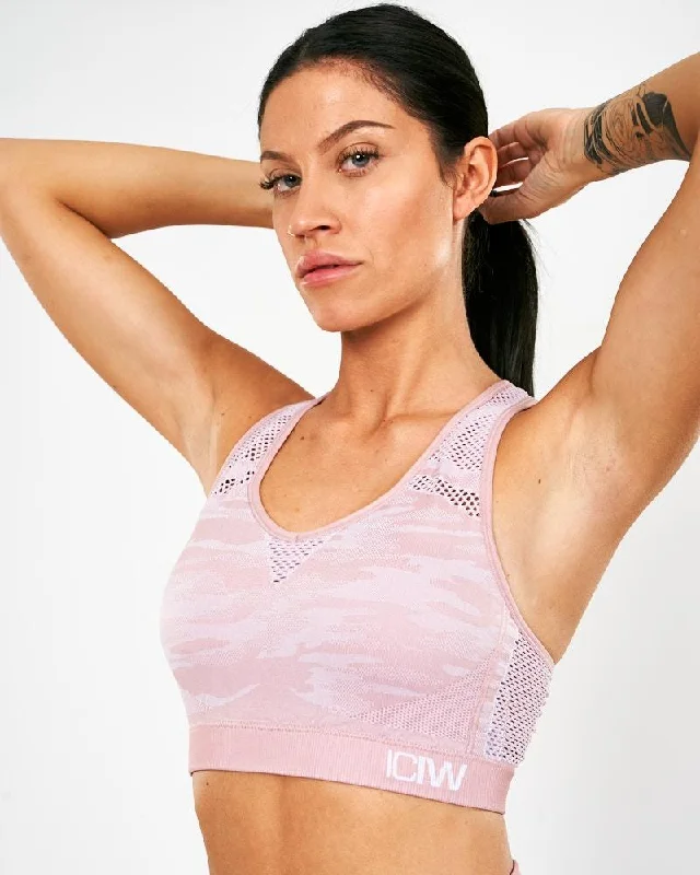 Sports bra with light shape -ICIW Seamless Sport Bra Camo - Dusty Pink