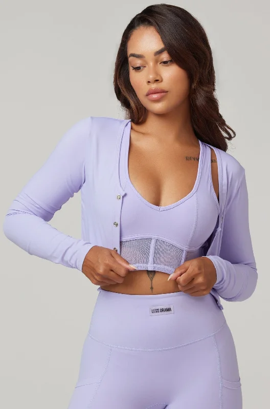 Sports bra with loop shape -Eye Candy Sports Bra + Long Sleeve Top - Purple