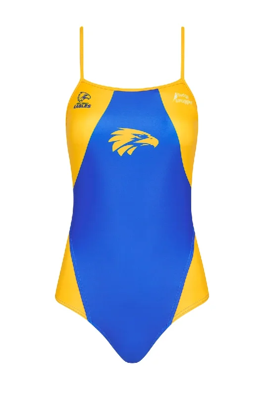 Swimwear with waterproof fabric-Thin Strap Racer in West Coast Eagles