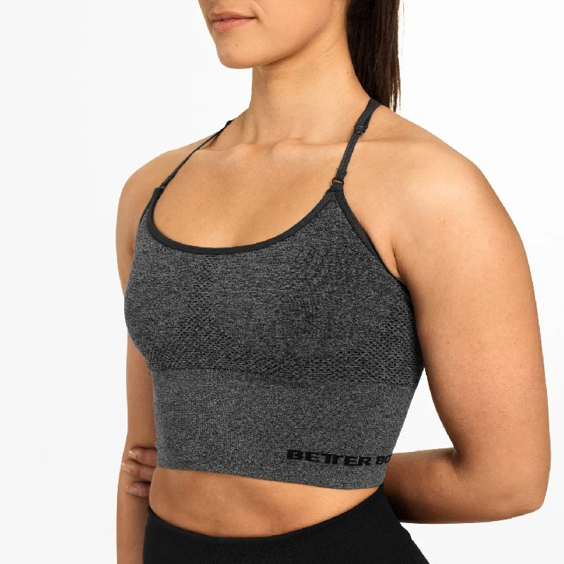 Sports bra with firm shape -Better Bodies Astoria Seamless Bra - Graphite Melange