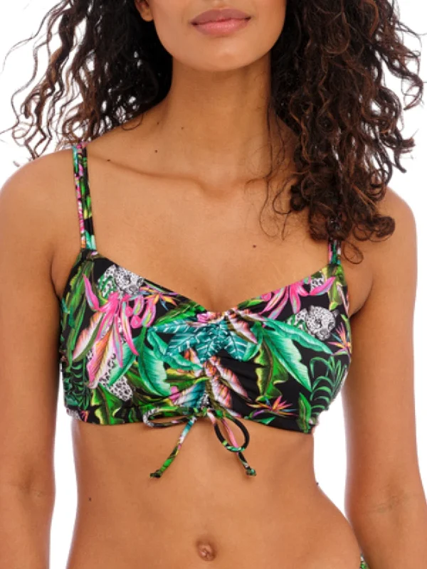 Sports bra with knot shape -Cala Selva Bralette Bikini Top - Jungle