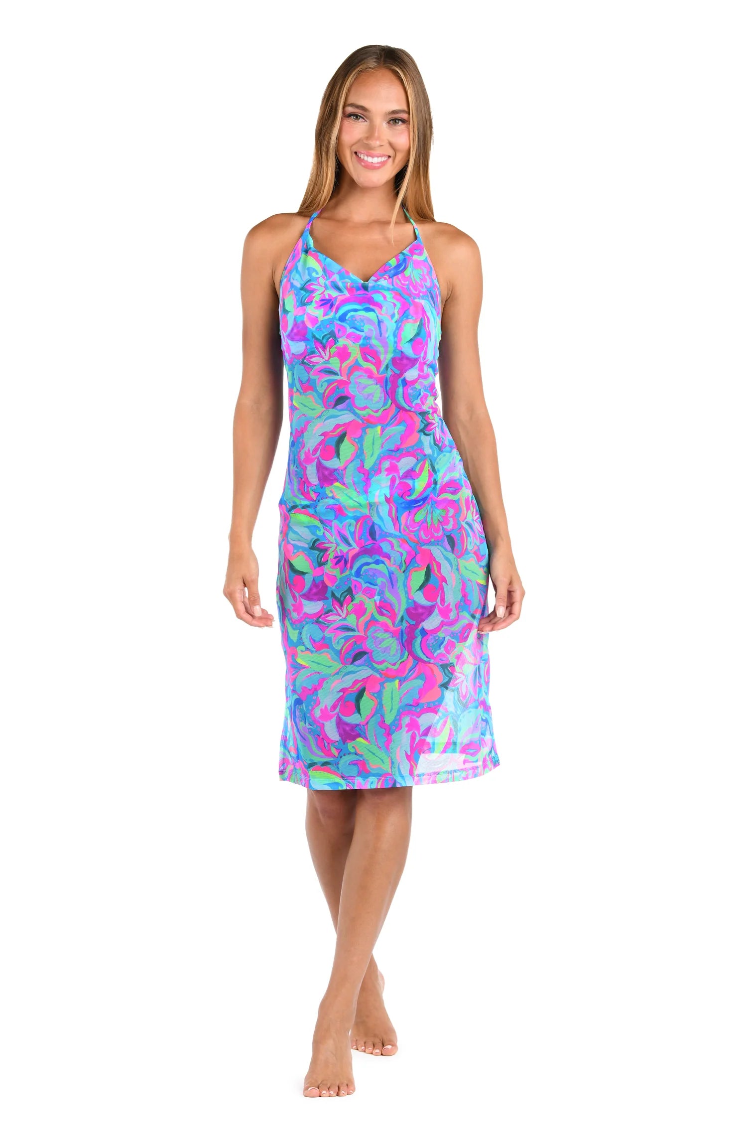 Swimwear with natural fabric-Sunshine 79 Swirltopia Halter Midi-Dress