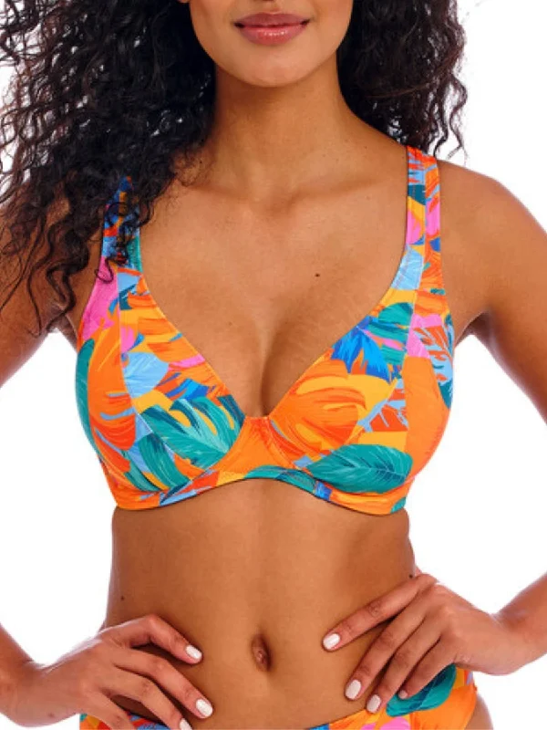 Swimwear bikini-Aloha Coast High Apex Bikini Top - Zest