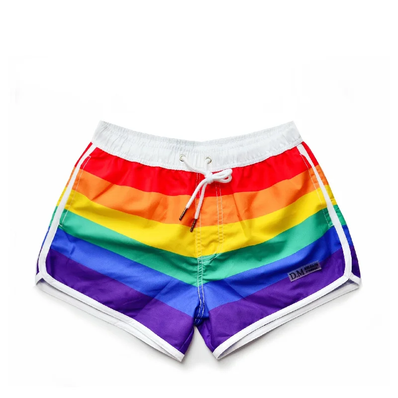 Swimwear with natural fibers-DM Rainbow Swim Trunks