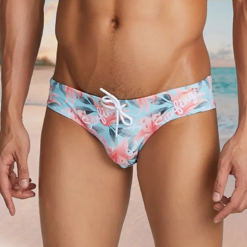 Swimwear with rough texture-Seobean Floral Swim Briefs