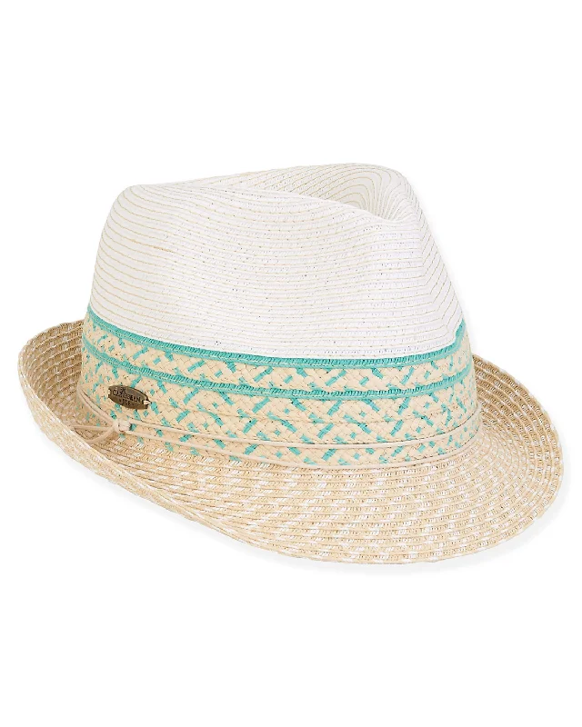 Sports bra with breezy fit -Sun N Sand Caribbean Joe Le Diamant Paper Braid Fedora Hat- HCJ380