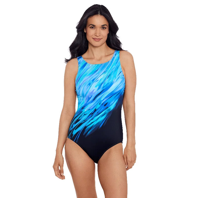 Swimwear bandeau-Shapesolver Sport by Penbrooke Out Of Orbitz High Neck One Piece