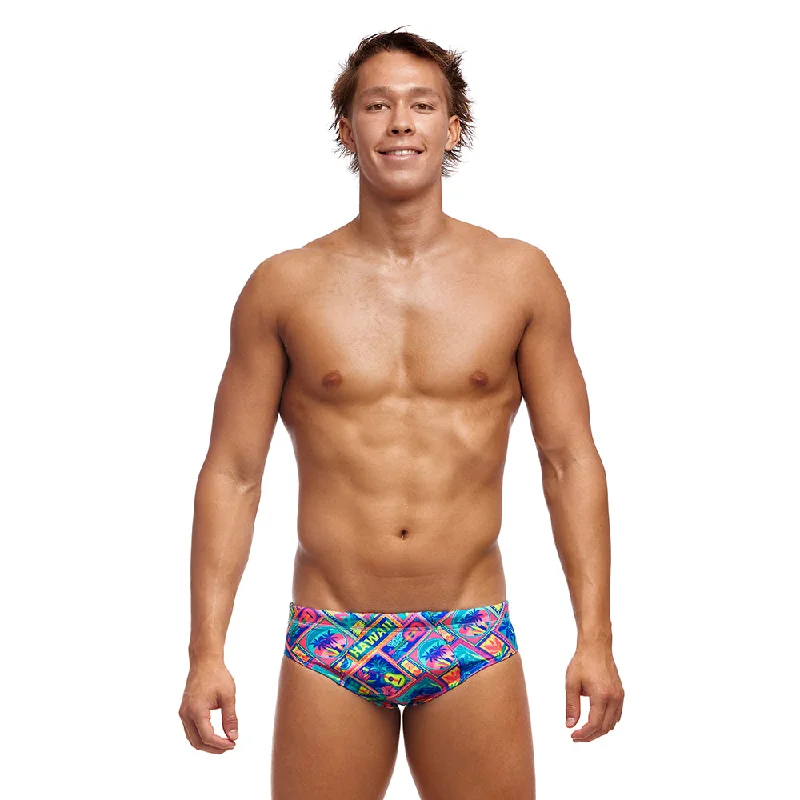 Swimwear with anti-slip-Funky Trunks Coco Canel Mens Seamed Classic Briefs