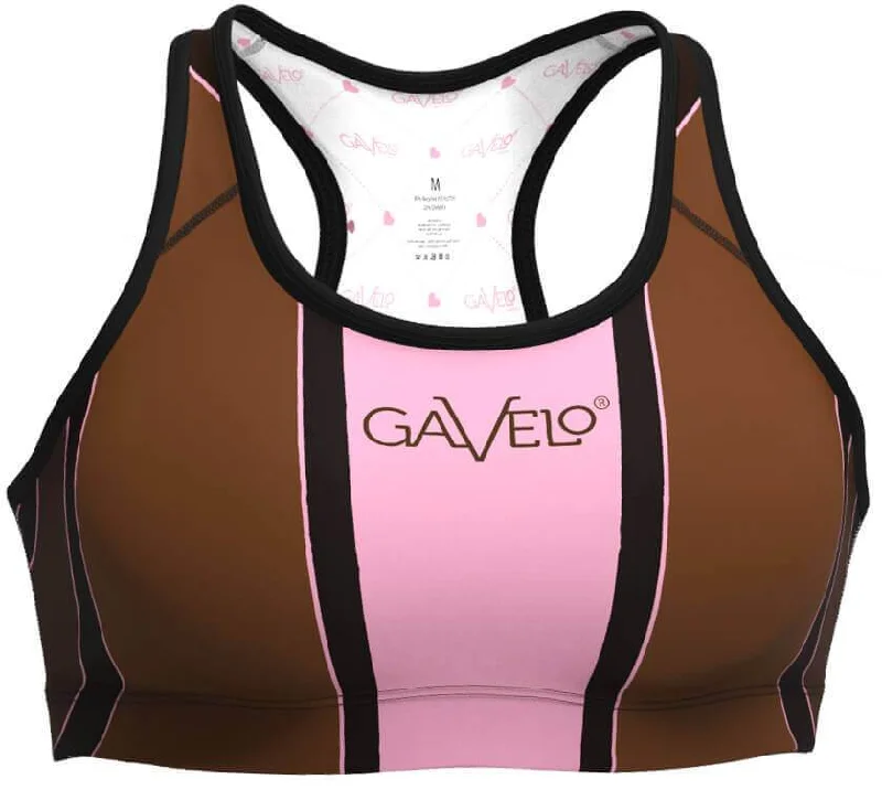 Sports bra with glow trim -Gavelo Cacao Sports Bra