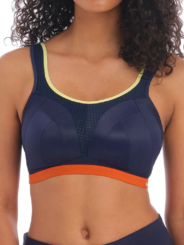 Sports bra with sheer profile -Dynamic Non-Wired Sports Bra - Navy Spice