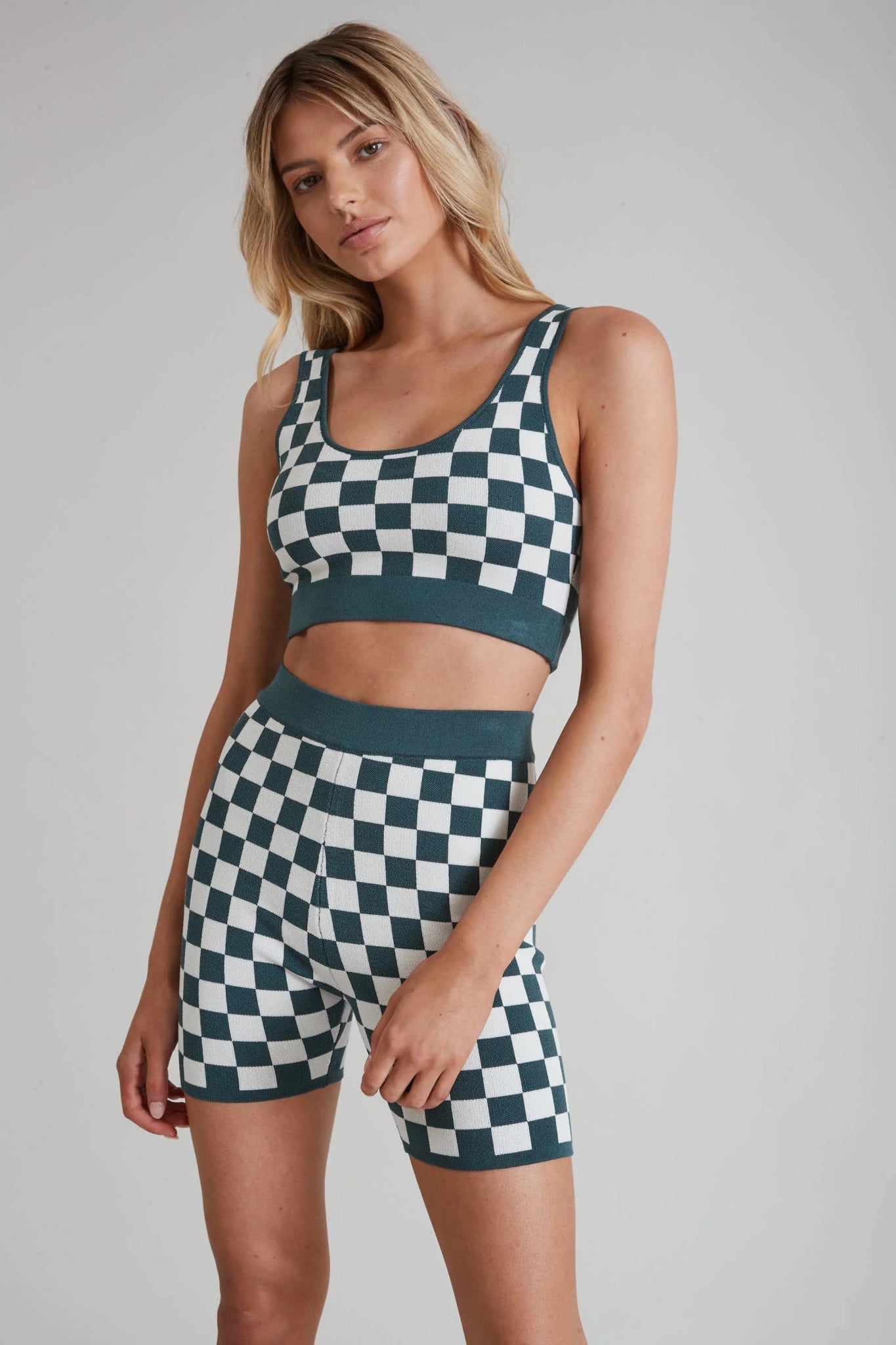 Sports top with beat sprints -Check Mate Crop