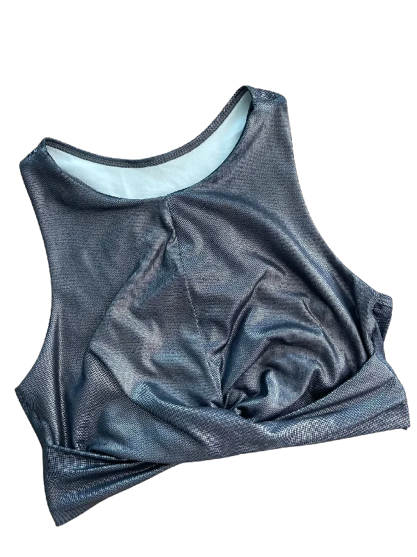 Sports top with wide shape -Metallic Nudo Crop Top