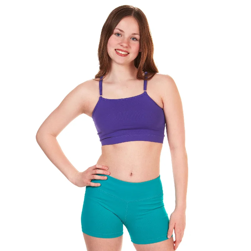 Sports top for flash sprints -Criss Cross Crop Top - Purple