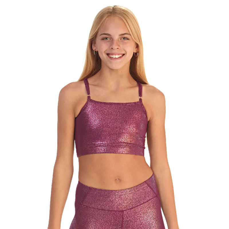 Sports top for beam fitness -Criss Cross Crop Top - Wild Berry