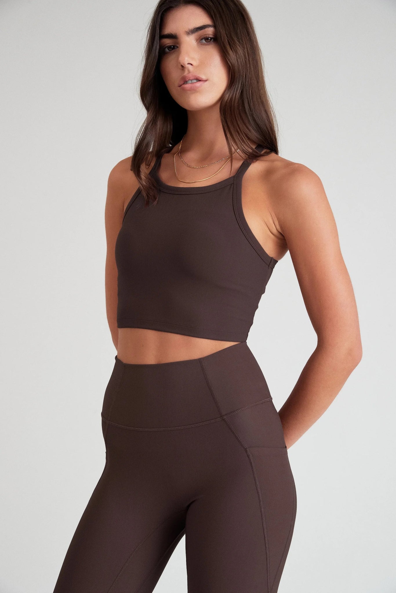 Sports top with vibe fit -EcoRib Strap Racer Crop